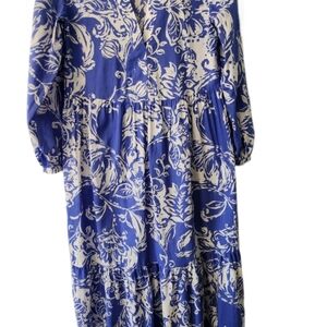 Pretty Blue and White Floral Dress